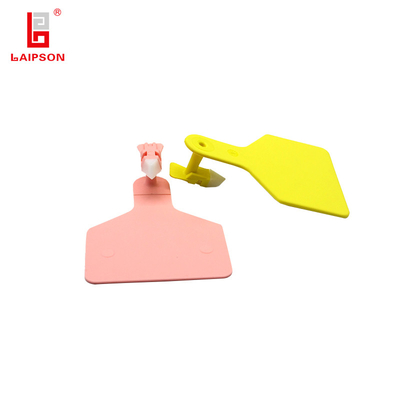 Veterinary Management TPU Material Single Cow Sheep Ear Tag In Pink