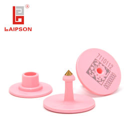 Nfc Round Pink Sheep Goat Rfid UHF Ear Tag 5g 32mm*24mm ISO18000-6C