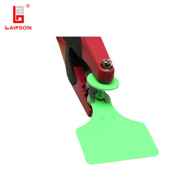 ISO9001 80MM TPU الأصفر رقم تسلسلي مخصص رمز الشريط علامة أذن الأبقار والغنم مع رأس مغلق للمزرعة